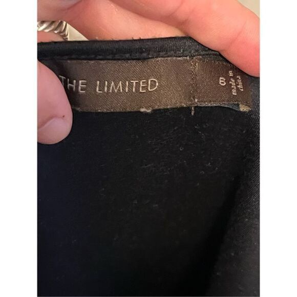 The Limited Black Sleeveless shift dress with tiny white polka dots. Size 6 - Picture 2 of 7